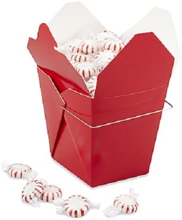 Pack of 15 Chinese Take Out Boxes RED 32 oz / Quart Size Party Favor and Food Pail