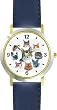 Collage of Cats No.2 - Cat - JP - WATCHBUDDY&reg; DELUXE TWO-TONE THEME WATCH - Arabic Numbers - Blue Leather Strap-Size-Large ( Men's Size or Jumbo Women's Size )