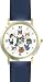Collage of Cats No.2 - Cat - JP - WATCHBUDDY&reg; DELUXE TWO-TONE THEME WATCH - Arabic Numbers - Blue Leather Strap-Size-Large ( Men's Size or Jumbo Women's Size )