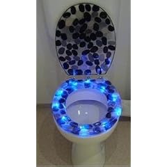 Wc Brille mit 10 Led Steine Blau