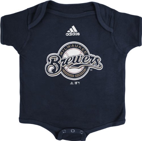 Milwaukee Brewers Navy adidas Team Logo Newborn/Infant Creeper