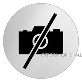 Stainless Steel Door Sign / Doorplate Pictogram No Photos � 75 mm 39064