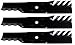 USA Mower Blades (3 CMB184BP Toothed Extra High Lift Blade Fits Bad Boy 038-5350-0050 038-5350-00 Length 16 1/2 in. Width 3 in. Thickness .250 in. Center Hole 5/8 in. 32 in. 48 in. Deck