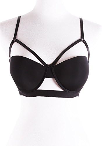 Cutout Bustier Criss Cross Crop Top Bralette Cage Bra Shirt - 36C