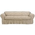 Simply Shabby Chic Floral Jacquard Sofa Slipcover - Khaki (Sofa)
