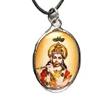 Lord Krishna, Hindu Deity Pewter Pendant on Cord Necklace, The Vedic Collection
