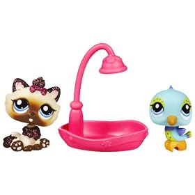 Littlest Pet Shop - 32021 - Figurine - Himalyan Cat & Bird