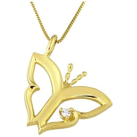 Click here to buy Kirchner 14k Yellow Gold Butterfly of Life� Diamond Pendant with Chain by KIRCHNER.