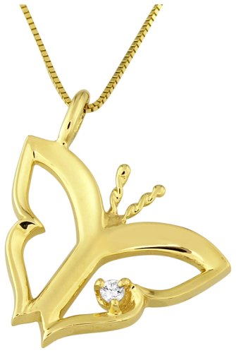 Click here to buy Kirchner 14k Yellow Gold Butterfly of Life® Diamond Pendant with Chain by KIRCHNER.