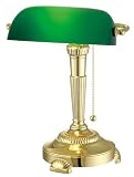 Green Glass Shade Bankers Lamp