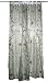 2 Organza Silver Red Bell Embroidered Sari Curtains Window Panels Sheers 92"