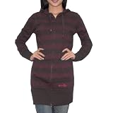 WOMENS OAKLEY SURF & SKATE ZIP-UP HOODIE SWEATSHIRT JACKET - Brown & Wine Red