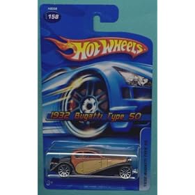 Mattel Hot Wheels 2005 1:64 Scale Black & Gold 1932 Bugatti Type 50 Die Cast Car #158