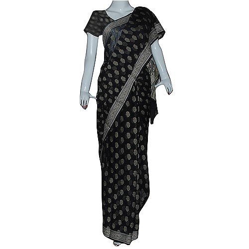Medium Black Silk Fashion Saree (ssari107)