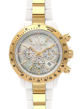 Heavy Metal Plasteramic Watch Collection - Gold Chrono White