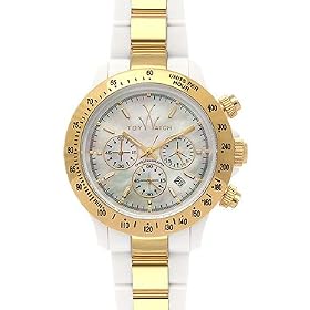Heavy Metal Plasteramic Watch Collection - Gold Chrono White