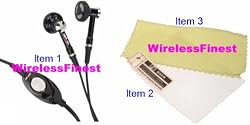 (3 Items Bundle) Original Oem Verizon Mp3 Music Vcast Hands-free Stereo Headset Headphones Earphones in Ear Buds with Mic Microphone + Remote Button Will Fit and Work with Lg Chocolate 2 Vx8550 Env2 Env 2 Vx9100 Vx8300 Vx 8100 Vx8600 Lx 570 Muziq Vx9800 Vx8800 Venus Vx9400 Vx10k Voyager Cu500 Cu500v Cu400 Lx150 Verizon Xv6900 Nokia 6315i Samsung A930 A950 A990 Flipshot U900 Motorola Moto Q9h Q9m V710 E815 Cell Phone / Unlocked Provided By At&t Verizon Sprint T-mobile Wireless + Universal Screen Protector + Cleaning Cloth