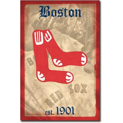 Boston Red Sox 1901 Logo Sports Poster Print - 22x34 Poster Print, 22x34