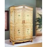 2 Door Palm Tree Armoire in Beige Finish