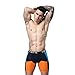 Mens Stretchable Seamless Boxer Briefs Stretchable Underwear , Color Orange , Large