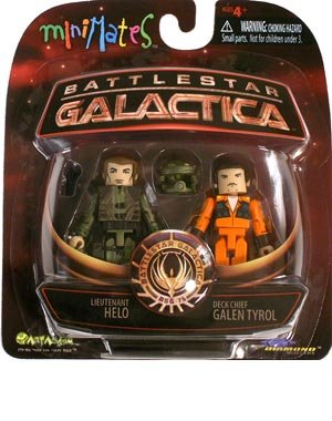  Battlestar Galactica Minimates 2Pk Collectible Figures - Lieutenant Helo Vs. Deck Chief Galen Tyrol