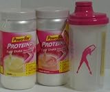 PowerBar Protein Plus Figur Shake 2 x 350g Dose inkl. Rosa Shaker Kirsch-Banane