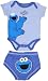 Sesame Street Newborn Baby Cookie Monster Creeper Diaper Cover Set