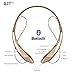 GJT®Wireless Stereo Bluetooth 4.0 Headsets Headphones Flex Neck Strap EarBuds Lightweight Noise Cancelling Earphones for iPhone,Samsung,Android Cellphones Enabled Bluetooth Device(GOLD)