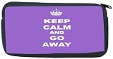 Keep Calm or Go Away - Violet Color Neoprene Pencil Case - pencilcase - Ipod Case - PSP Case, Game Boy DS Case, etc.. - UNISEX - Ideal gift for all occassions