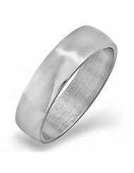 5 Mm Stainless Steel Silver Tone Mens Ladies Unisex Dome Wedding Ring Shiny... by 