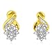 10K Yellow Gold Diamond Flower Earrings