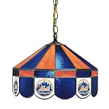 New York Mets Stained Glass Pub Light Style: Swag