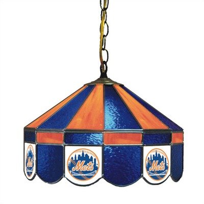 New York Mets Stained Glass Pub Light Style: Swag