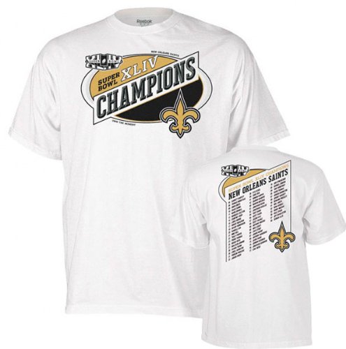 Reebok New Orleans Saints Super Bowl Xliv Champions Roster T-Shirt Size: Extra Large