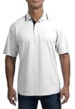 Upscale Men's Short Sleeve Rapid Dry Sport Shirt With Contrast Trim - White/Black