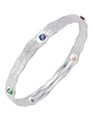 Genuine Amethyst,Green(Chrome) Tourmaline,Spessartite Garnet,Chatham Created Sapphire And Chatham Created Ruby Bracelet 68475
