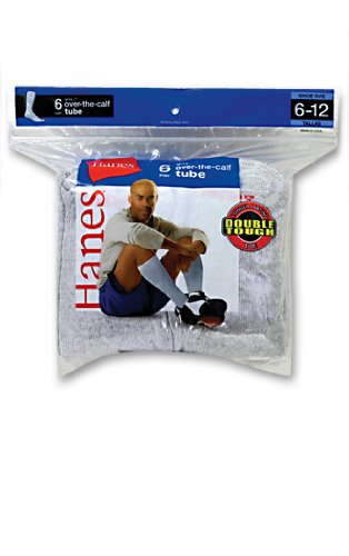 Hanes ACTIVE OVER THE CALF TUBE - GREY 6 Pack - 181/6