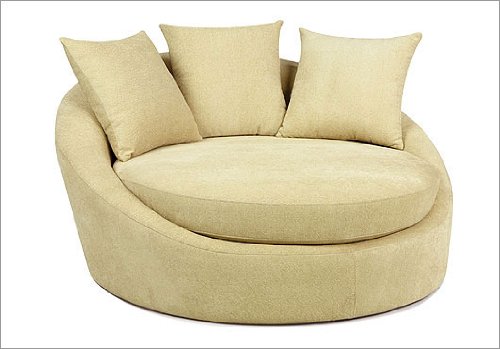 Avenue Six Roundabout Low Circle Chair Textured, Cream