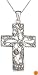 Sterling Silver Marcasite Floral Cross Pendant, 18