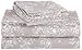 Amazon Brand – Pinzon Lightweight Cotton Flannel Sheet Set - Full, Floral Grey