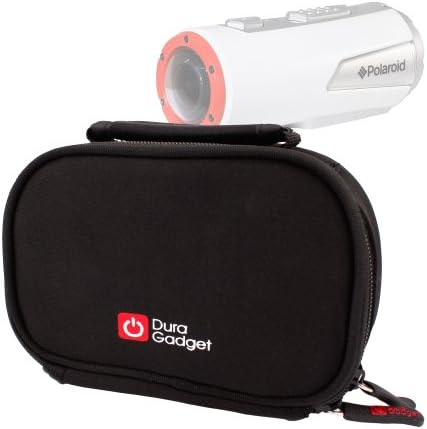 DURAGADGET Durable Black Padded Carry Case With Handle And Extra Storage Space For Accessories Compatible With Panasonic HX-AH100 / HX-A100 &amp; Polaroid XS100 Extreme Edition HD