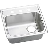 Elkao|#Elkay LRADQ191865R2 18 Gauge Stainless Steel 19 Inch x 18 Inch x 6.5 Inch single Bowl Top Mou