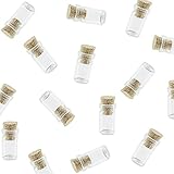 Mini Tiny Clear Glass Jars Bottles with Cork Stoppers for Arts & Crafts, Projects, Decoration, Party Favors - Size: 18mm x 10mm Diameter (50 Pack) by Super Z Outlet&reg;