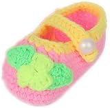 (プリンセス)Princess北欧手編み風 ベビーニットシューズ ウール ギフト好適品 11cm 0-18ヶ月ベビーに 出産のお祝いに ベビーシューズ ベビーソックス 靴下 ファーストシューズ ピンク