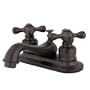 Kingston Brass KB605X Restoration 4-Inch Centerset Lavatory Faucet with Metal Cross Handle, Oil Rubbed Bronze