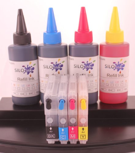 Silo Ink Compatible Brother LC 61 Refillable Ink Cartridges with Refill Ink