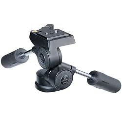 Giottos MH-5001 3-way Pan Head with Double Locking Quick Release, 2 Levels, Supports 18 lbs.
