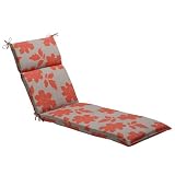 Pillow Perfect Outdoor Gray/Coral Floral Chaise Lounge Cushion