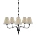 Royce Lighting RL2161/5BK/1 Indoor/Outdoor Five-Light Chandelier Black with Beige Weather Resistant Fabric Shades