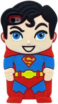 MANDALIBRE® Cute Cartoons 3D Silicone Case Back Cover Skin For iPhone 5/5s (Superman iPhone 5/5s)